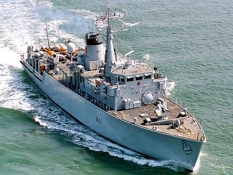 HMS Quorn, a Royal Navy Hunt-class minesweeper similar to HS Kallisto (Photo: UK Ministry of Defence)