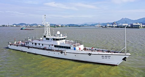 New enforcement vessel for Zhuhai Transportation Bureau completes sea trials