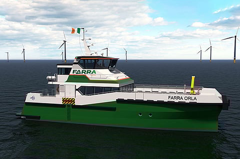 Construction begins on Ireland’s first catamaran windfarm service vessel