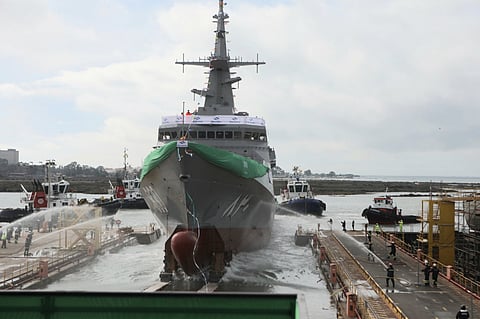Navantia launches the future Al-Diriyah, the second of Al-Jubail-class corvettes slated for the Royal Saudi Naval Forces (Photo: Navantia)