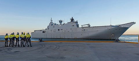 The Royal Australian Navy landing helicopter dock HMAS Adelaide HMAS Coonawarra in Darwin, NT, January 30, 2024 (Photo: Royal Australian Navy/LSIS Ernesto Sanchez)