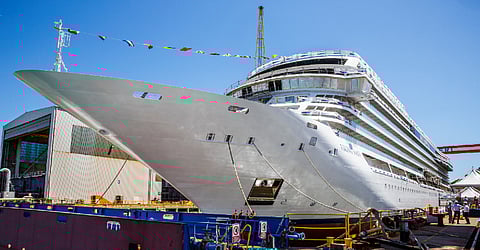 Viking’s newest ocean-going ship hits the water in Italy