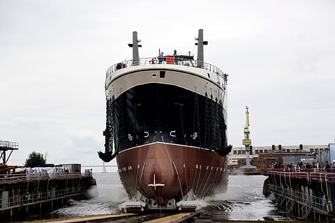 Russian Fishery Company’s third Project ST192 trawler hits the water