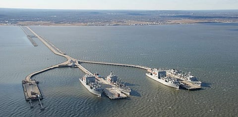 The 2.9-mile Sandy Hook Bay pier at Naval Weapons Station Earle in New Jersey (Photo: US Navy)