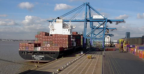 Berthed containership at the Port of London (Photo: Port of London Authority)