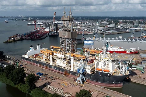 Allseas' drillship Hidden Gem undergoing conversion into a subsea mining vessel at Damen Shiprepair Rotterdam (Photo: American Bureau of Shipping)