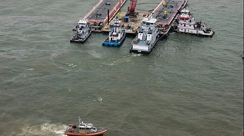 Aerial photograph showing the aftermath of the incident in the Houston Ship Channel (Photo: US Coast Guard)
