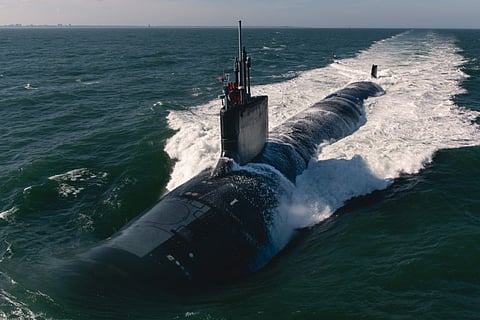 The US Navy Virginia-class nuclear-powered attack submarine USS Montana during sea trials, February 2022 (Photo: HII/Ashley Cowan)