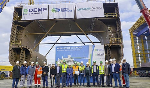 Cemre lays keel of new SWATH PSV for DEME