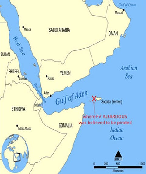 Fishing vessel ‘Alfardous’ believed pirated in the Gulf of Aden