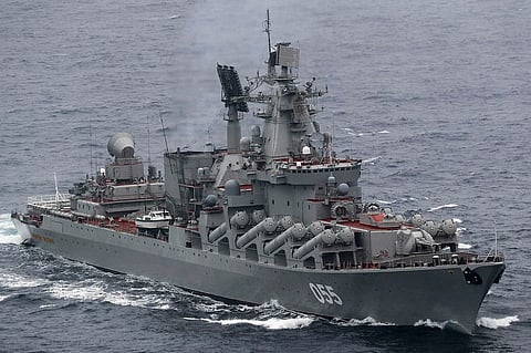 The Russian Navy cruiser Marshal Ustinov (Photo: Russian Ministry of Defence)