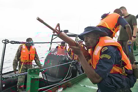 US, Mozambique, and Djibouti military personnel participate in an anti-piracy training exercise under US Naval Forces Africa's Exercise Cutlass Express 2017 (Photo: US Navy/Robert Price)