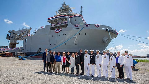 Christening ceremony of the US Navy Navajo-class towing, rescue and salvage ship USNS Cherokee Nation, June 8, 2024 (Photo: Bollinger Shipyards)