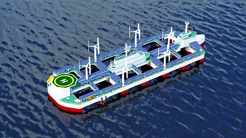 Rendering of a new DP-capable fish farming vessel to be built by China's Jiangsu Dajin Heavy Industry (Photo: China Classification Society)