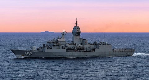 The frigate HMAS Anzac underway during during Indo-Pacific Endeavour 2023, August 18, 2023 (Photo: Australian Department of Defence/LSIS Susan Mossop)