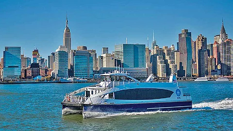 Hornblower ferry in New York Harbor (Photo: Hornblower)