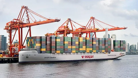 Rendering of a new ammonia-ready feeder ship developed by Seaspan Corporation and Technolog Services (Photo: Lloyd's Register)