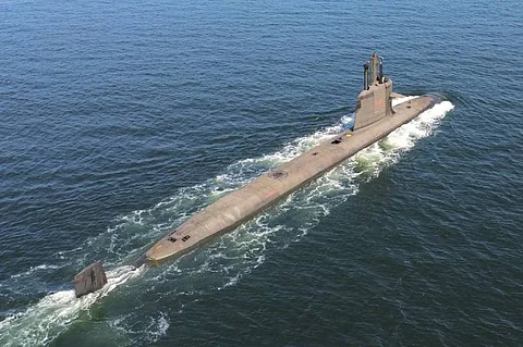 A Scorpene-class submarine underway while surfaced (Photo: Naval Group)