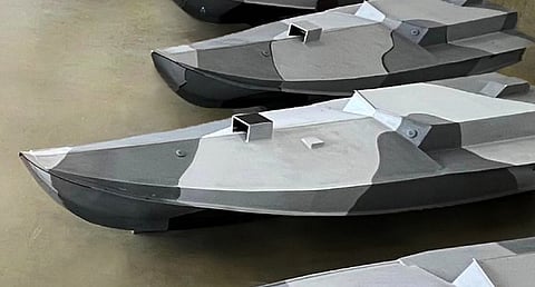 A lineup of Ukrainian Sea Baby unmanned surface vehicles (Photo: Press Service of the Ukrainian Security Service)
