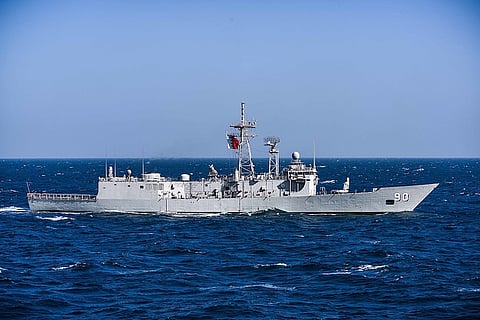 180116-N-GP724-2098 .ARABIAN GULF (Jan. 16, 2018) alongside the aircraft carrier USS Theodore Roosevelt (CVN 71). Theodore Roosevelt and its carrier strike group are deployed to the U.S. 5th Fleet area of operations in support of maritime security operations to reassure allies and partners and preserve the freedom of navigation and the free flow of commerce in the region. (U.S. Navy photo by Mass Communication Specialist 3rd Class Alex Perlman/Released)