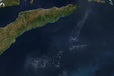 Satellite image of the Greater Sunrise gas field in the Timor Sea between Timor-Leste and Australia (Photo: NASA/Jacques Descloitres)