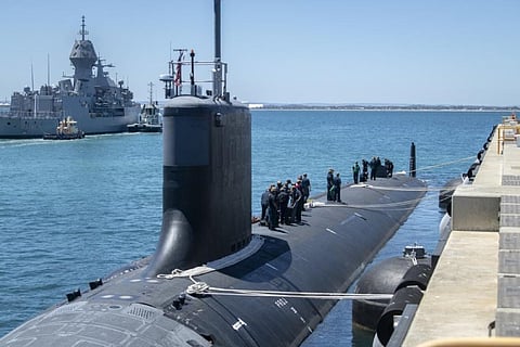 The US Navy Virginia-class fast attack submarine USS Mississippi moors at Royal Australian Navy HMAS Stirling Naval Base, November 28, 2022. (Photo: US Marine Corps/Lance Corporal John Hall)