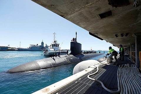 The US Navy submarine USS Mississippi arriving at Fleet Base West, Western Australia (Photo: Royal Australian Navy)