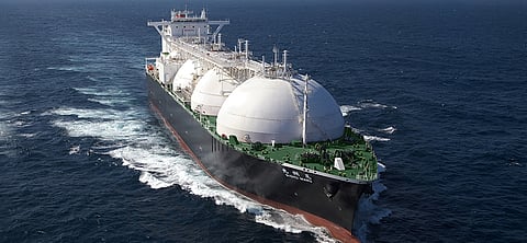 A "K" Line-owned LNG carrier 2141a8494a322a673ed7cb5a1b10010b