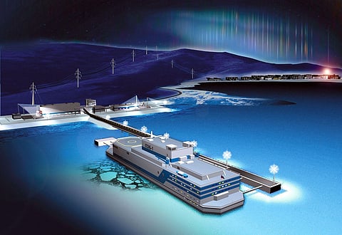 Rosatom's mock up of the Akademik Lomonosov Photo: Rosatom