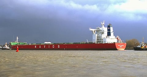 A Navios bulk carrier docked in the Port of Hamburg 488ff8b5b009d002d059b5e5265e9f96