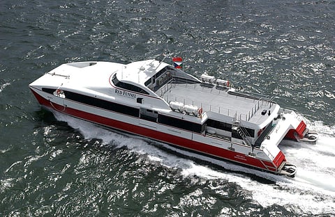 The Red Jet 4, part of Red Funnel's fleet 5203e029baf9066453a974e14eb72a60