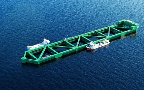 Nordlaks’ offshore aquaculture ship, Havfarm. 9a04e8b028b44a7baba2ded343e92f24