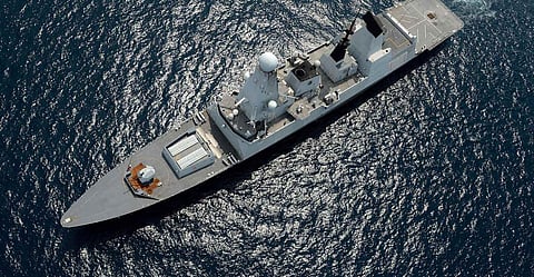 Royal Navy warship HMS Daring during relief efforts in the Philippines after Typhoon Haiyan in 2013 Photo: UK Ministry of Defence