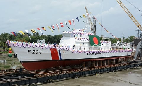CGS Sonar Bangla moments before being launched on May 23, 2018 Imahe: Khunla Shipyard (file)
