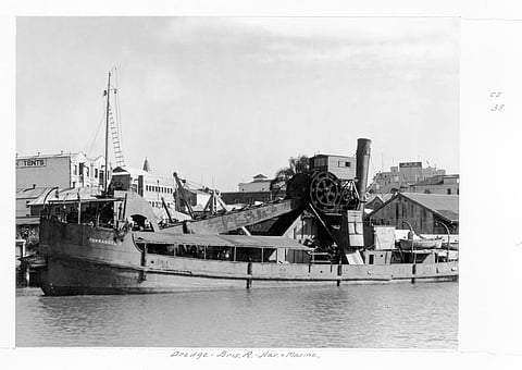 Dredger in the Brisbane River, circa 1949 c2480c76b8a32192d19515b59d84b240