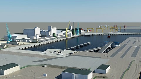 An artist’s impression of the new cross berth RoRO terminal at the Alexandra Basin redevelopment. d1b649d7a1dd257acec4d62941b366d2