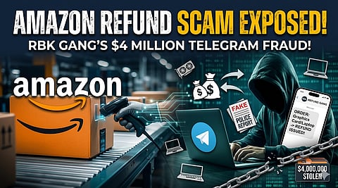 Amazon Refund Scam: A hooded hacker using Telegram to orchestrate a $4 million fraud against Amazon.