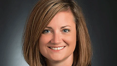 Jessica Carroll, CEO of The New Washington State Bank, Charlestown, Ind., encourages women to embrace new tasks and responsibilities.