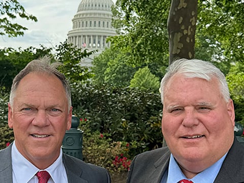 Mike Gathman and Dave Caris on a lobbying trip to Washington, D.C., in April.