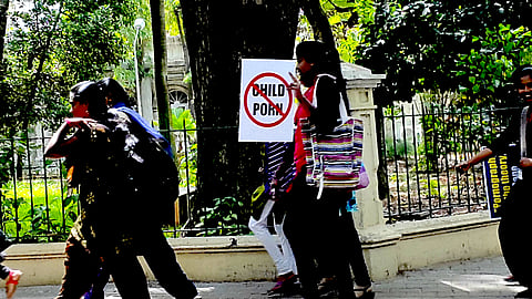 Protest against Child Porn in Bangalore