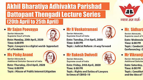 Akhil Bhartiya Adhivakta Parishad to commence the Dattopant Thengadi Lecture Series from today; live streaming on all social media platforms
