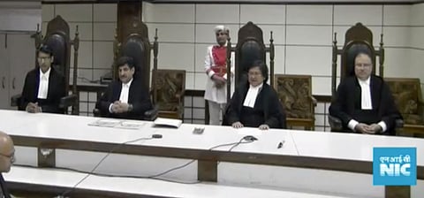 Visuals from the oath-taking ceremony that were streamed live.