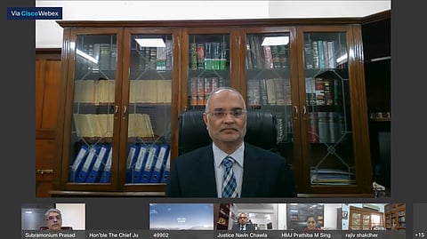 Justice DN Patel (file image)- Since March 2020, functioning of the High Court and its subordinate courts has been restricted due to COVID-19.