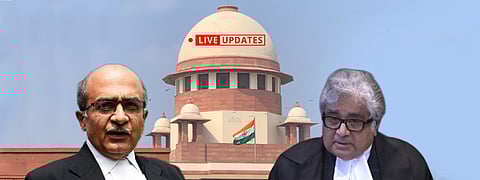 Prashant Bhushan (L), Harish Salve (R)