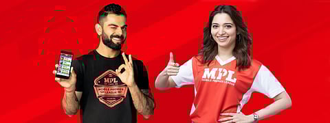 Virat Kohli (L), Tamannah (R) both endorse a mobile gaming platform dubbed Mobile Premier League (MPL)
