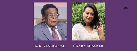 KK Venugopal and Swara Bhasker