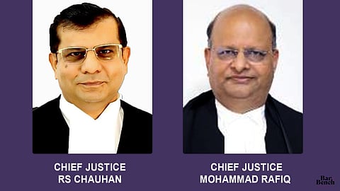 Chief Justice RS Chauhan (L) and Chief Justice Mohammad Rafiq (R)