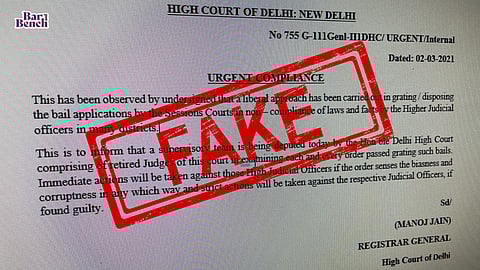Delhi high court fake notice