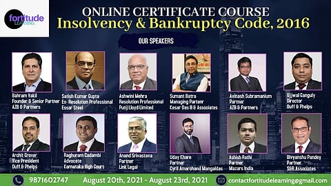 Online certificate course on the Insolvency and Bankruptcy Code, 2016