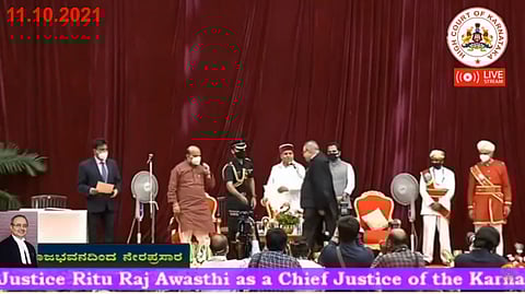 Justice Ritu Raj Awasthi swearing in in